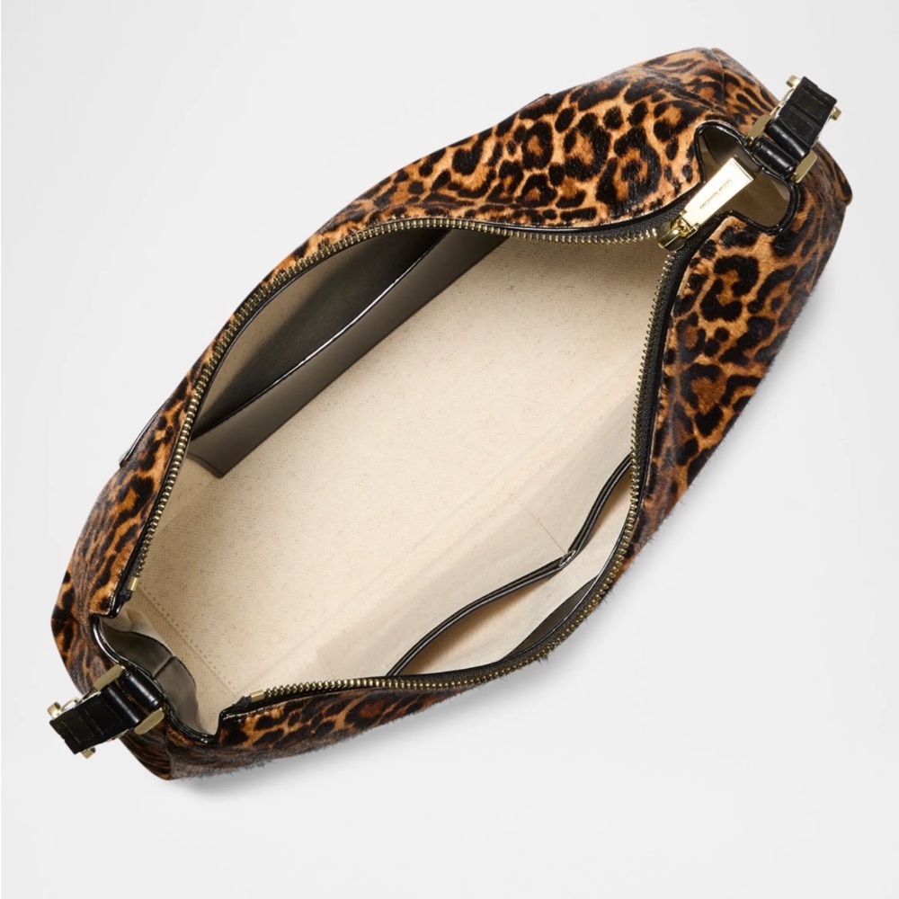 Michael Kors Nolita Medium Leopard Print Calf Hair Convertible Shoulder Bag NWT - Picture 3 of 16